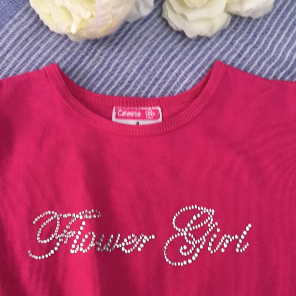 Flower Girl π· Bling Crystals T-Shirt Size 4